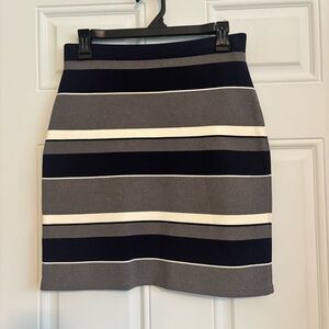 Ann Taylor Horizontal Striped Knit Miniskirt, Size Small